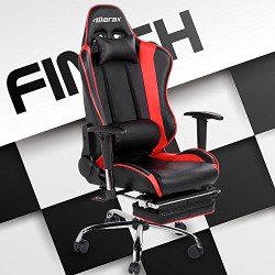 Merax Ergonomic Gaming Chair High-Back Racing chair Swivel PU Leather Computer Chair with Footrest and Lumbar Support