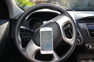 GO-VUU Universal Cell Phone Holder – Your Phone Stays Vertical Even When Steering Wheel Turns – Stay Safe and Be Hands Free – GPS, Video Chat & More for Cars, Trucks, SUV’s – Pat. Pend.
