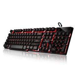 DBPOWER Three Colors Backlit LED Gaming Keyboard